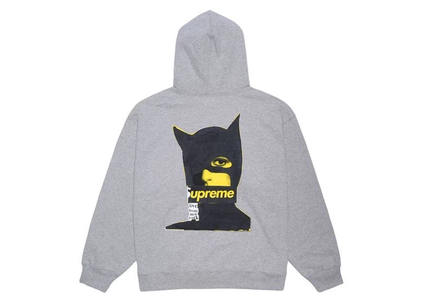 Sweat à capuche Supreme Catwoman gris bruyère