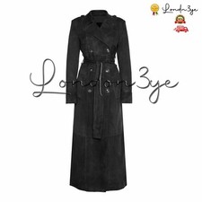 Black Suede Trench Coat For Women, Black Suede Coat Womens 20% Off Lowest Price