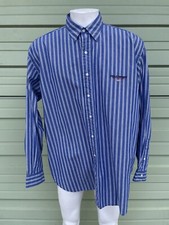 Vintage Ralph Lauren Polo Sport Striped Shirt Blue White flag Lowell 2XL  READ 