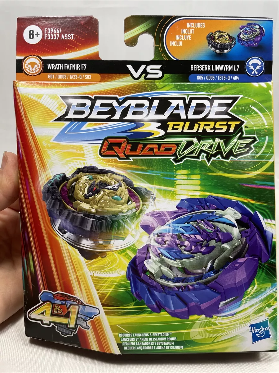 HASBRO Wrath Fafnir F7 & Berserk Linwyrm L7 Beyblade Burst DB