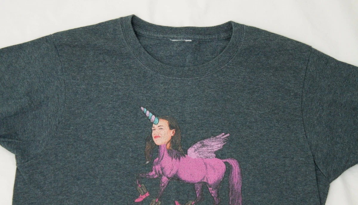 Gray Pink Anti-Porn Unicorn Graphic Tee Shirt | eBay