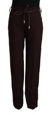 PATRIZIA PEPE Pants Black High Waist Straight Formal Trousers IT44/US10/L 500