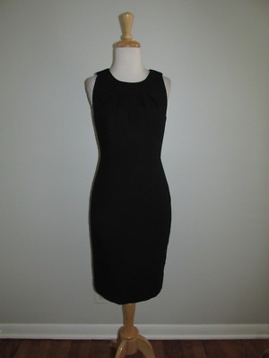 NWT Talbots Size 2 Black Sleeveless Little Black Sheath Dress Wool Blend