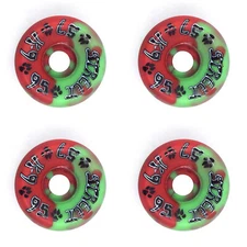 Dogtown Skateboard Wheels 57mm K-9 80's Street 95A Red/Green Swirl Old School
