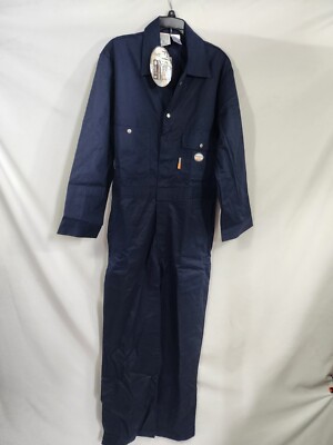 RASCO FR Flame Resistant Coveralls Mens Size 42x30 Navy Blue Unlined HRC2/NFPA