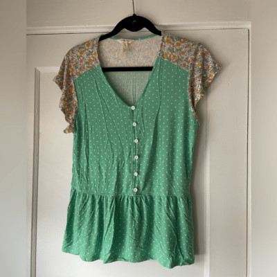 Matilda Jane Women's Dream Chaser Free to Be Top Size Small Preppy Floral
