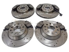 Front & Rear Drilled & Grooved Brake Discs And Pads For VW Arteon 1.5 2.0 17-20
