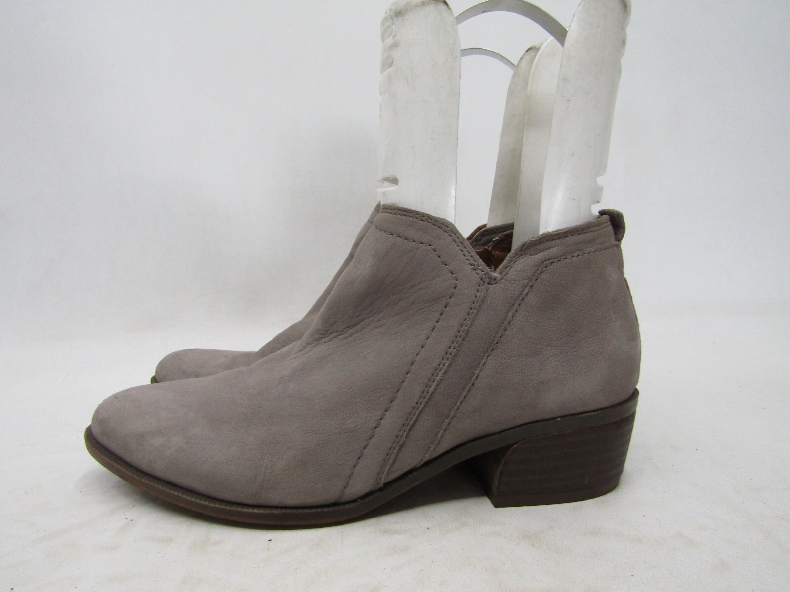 Franco Sarto Womens Size Gray Leather Zip Ankle Fashion Boots
