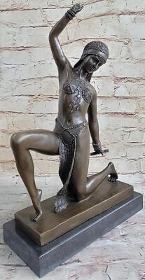Art Deco Belly Dancer Female Figure by Chiparus Bronze Statue Sculpture 15.5''