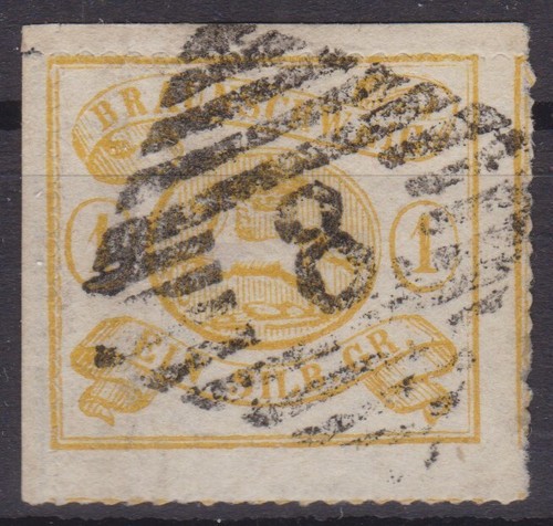 == Ad Braunschweig Mi. 14A bar number stamp, cat.