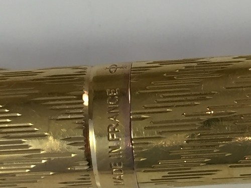 Vintage Parker 75 Fountain Pen - Gold Plated 20u Flamme 14K gold M Nib, box - Picture 7 of 18
