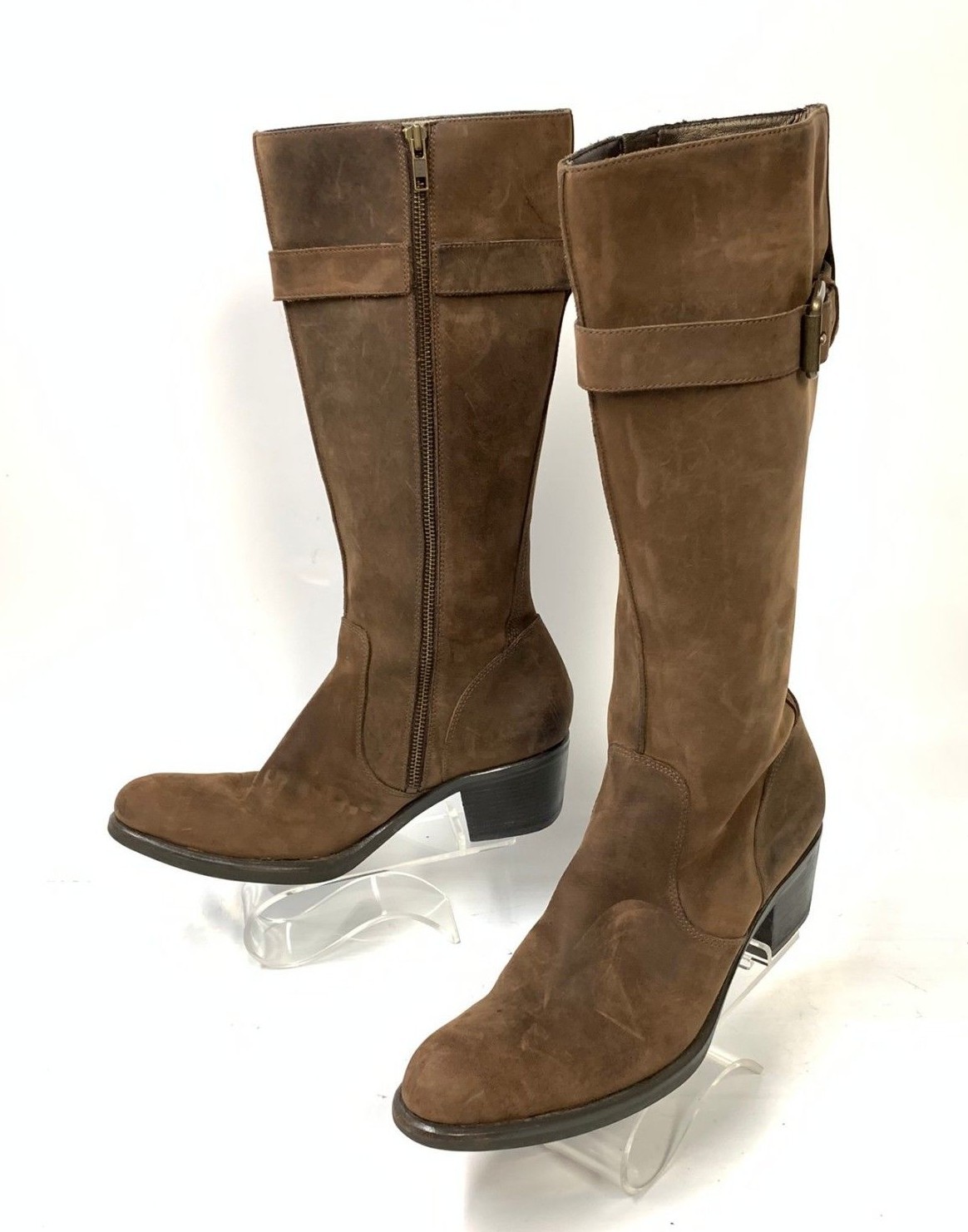 COLE HAAN Brown Leather Side Zip Riding Boots Women's Women's Women's 7.5 B (sh-28) bb3d44 COLE HAAN Brown Leather Side Zip Riding Boots Women's Women's Women's 7.5 B (sh-28) bb3d44