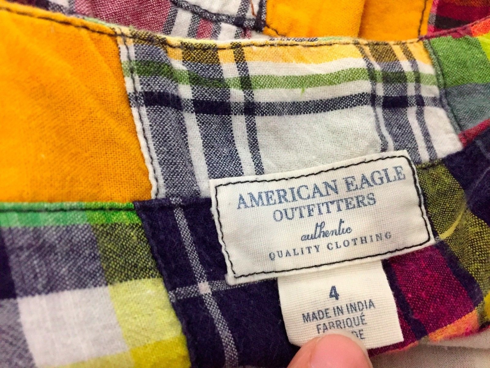 American Eagle Colorful Madras Patchwork Aline Sk… - image 4
