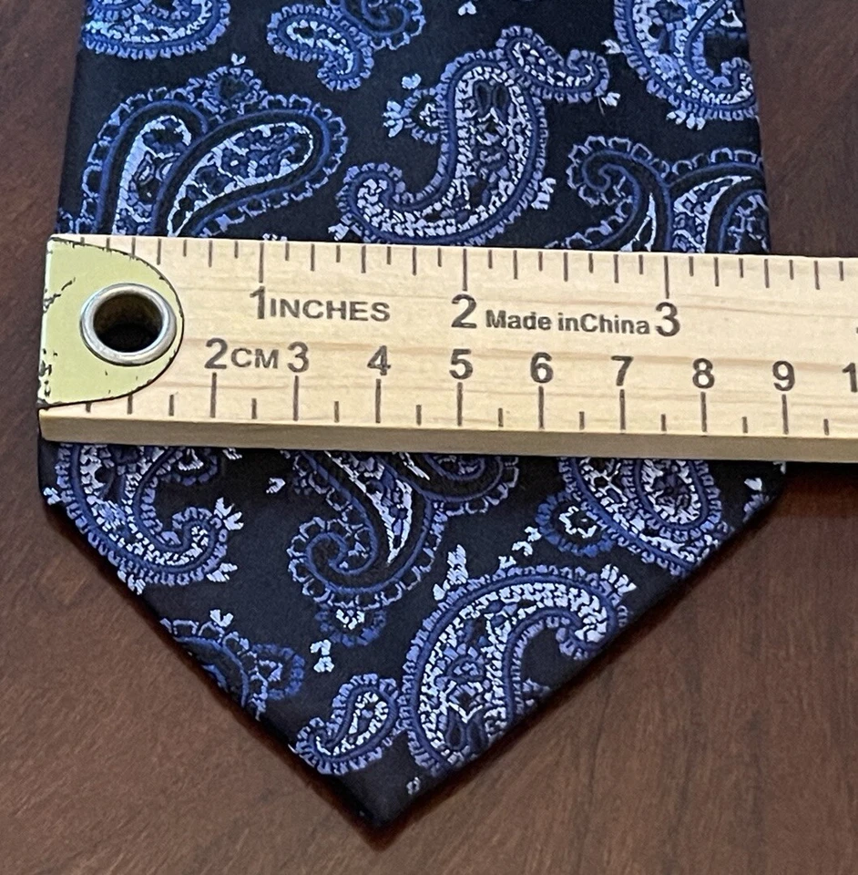 Saddlebred Blue Black Hand Made 100% Silk Men’s Neck Tie Made In China XL - Image 4 of 4