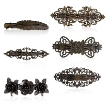 6 Pcs Vintage Hair Barrettes French Flower Clips Hair Pin Decorative Accessories