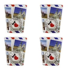 Portuguese Cities I Love Portugal Shot Glass, Set of 4
