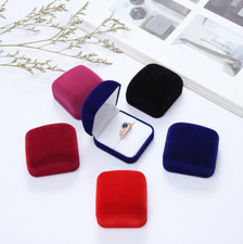 3Pcs Deluxe Velvet Ring Earrings Gift Box Case Jewelry Display