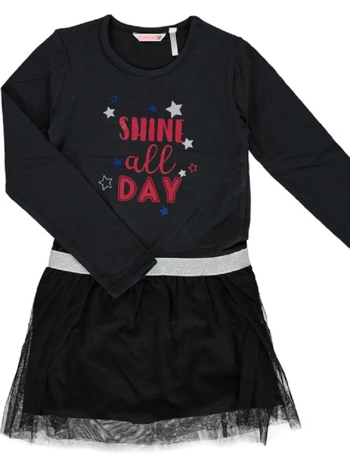♥ BAMPIDANO Jr. ♥ Mädchen Girls Kleid Longshirt langarm black Gr.98-152 ♥ - Bild 1 von 1