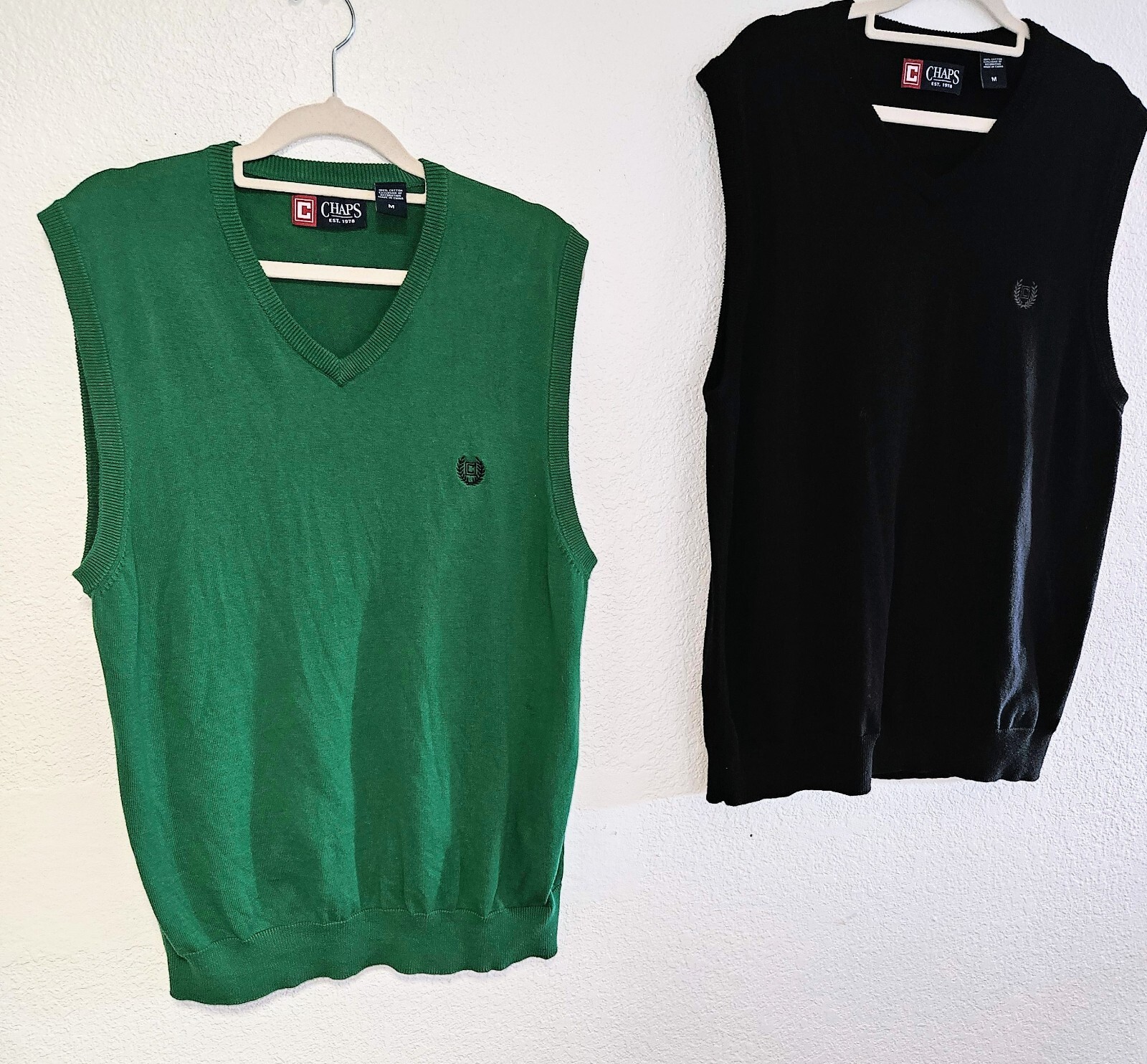 Lot of 2 Chaps Mens Medium Cotton Vest