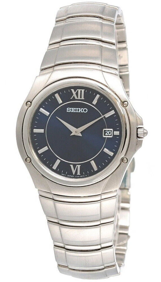 Seiko Blue Dial 37MM Stainless Steel Men's Watch SLK093