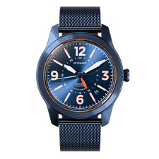 DETOMASO AVIATORE AUTOMATIC GMT Blau Orange - Mesh Milanese Blau