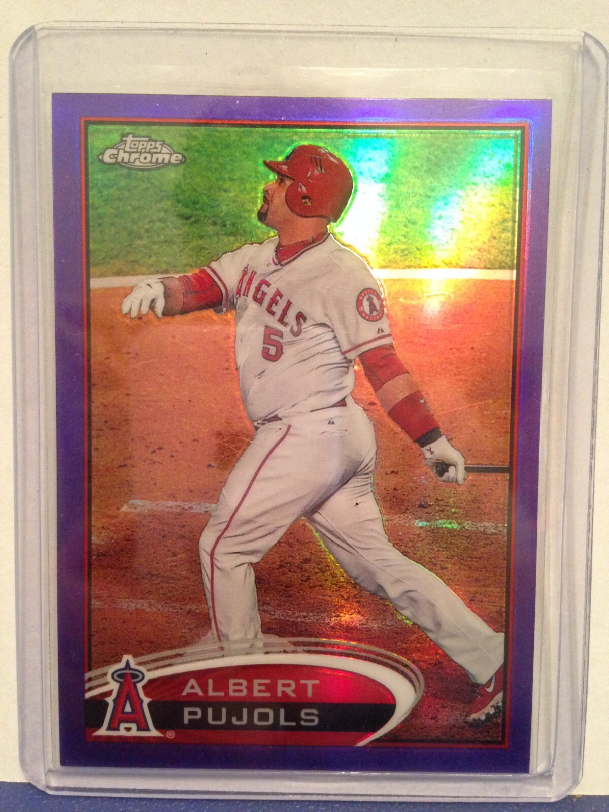 2012 ALBERT PUJOLS TOPPS CHROME PURPLE REFRACTOR # 80 ANGELS