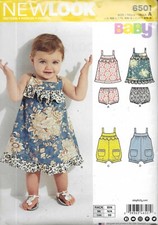 Infant Baby Romper Dress Panties Diaper Cover Sewing Pattern UNCUT 7- 24 lb