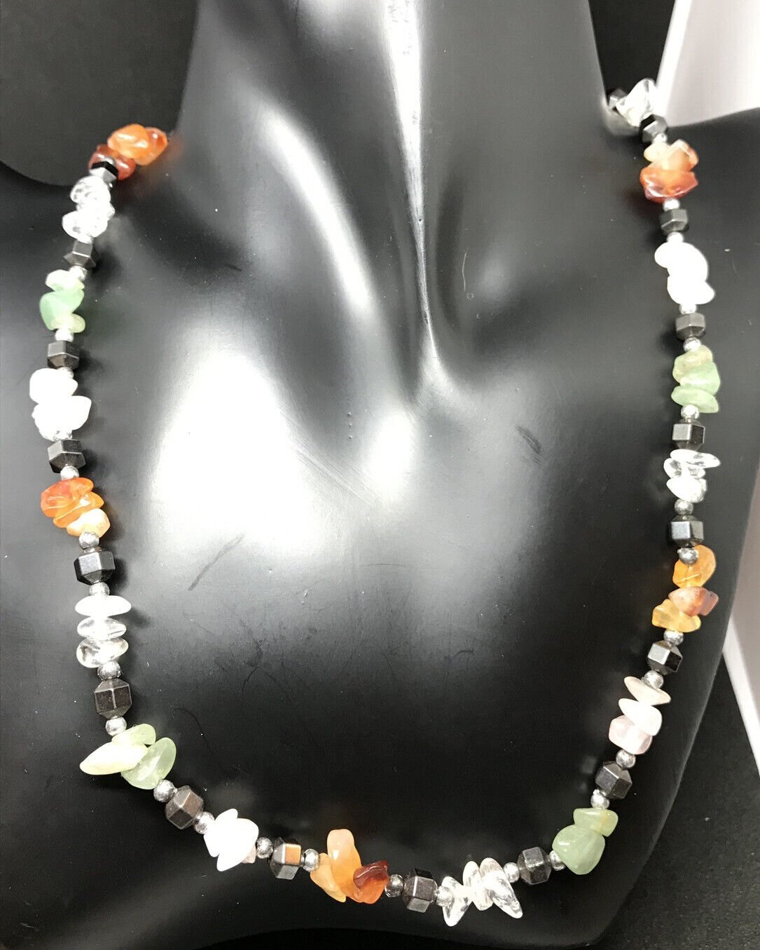 Multi Gemstone Statement Necklace Multicolor Uniq… - image 2