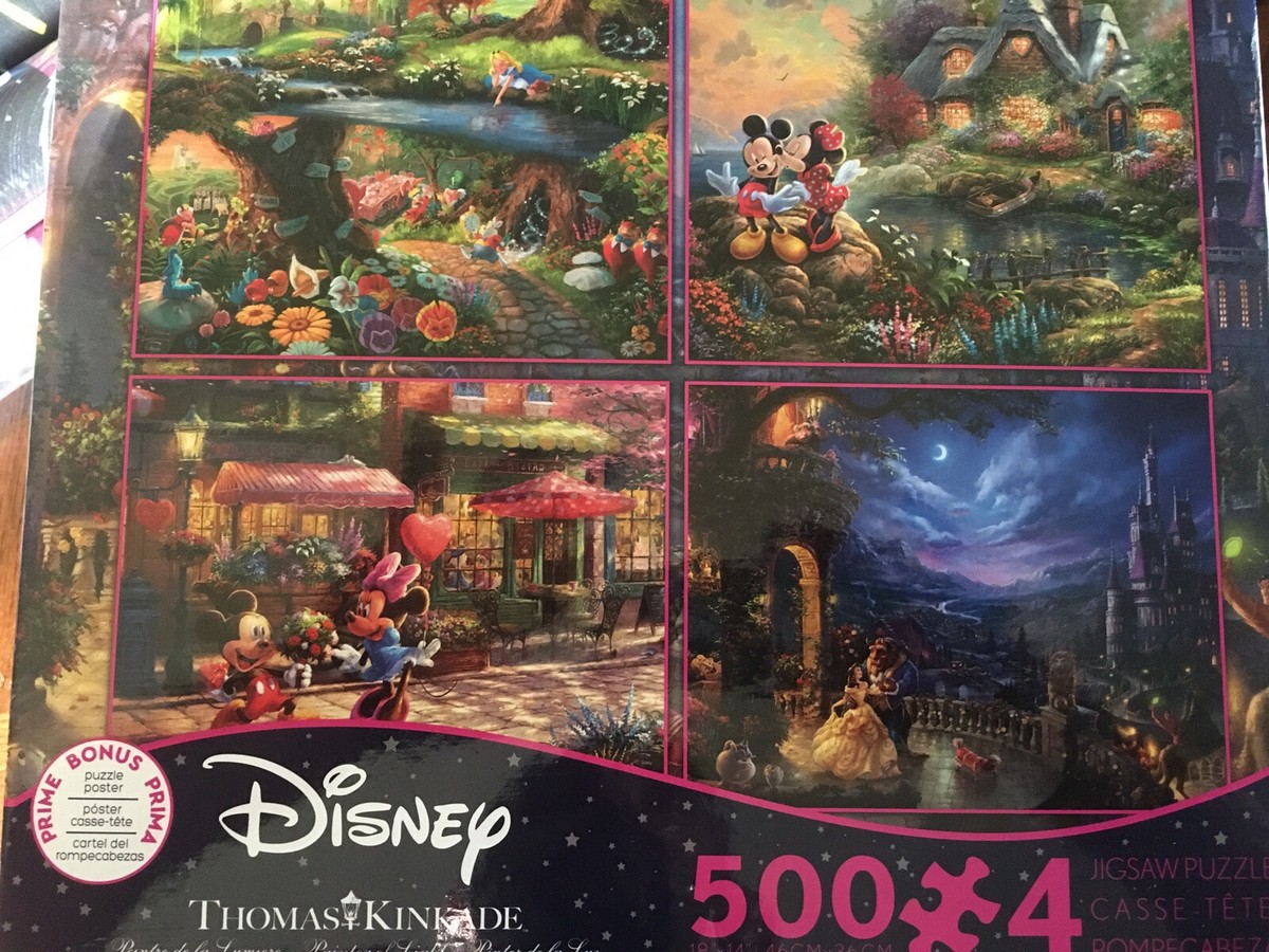 Disney Thomas Kinkade 500ピースパズル4点セット NIB Disney Thomas Kinkade 4 in 1 Jigsaw Puzzle 500 piece