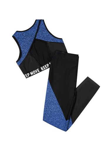 iEFiEL Reggiseno sportivo ragazza + pantaloni tuta da allenamento abbigliamento sportivo set tuta da jogging - Foto 55 di 78