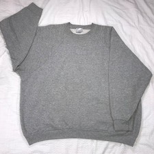 VTG 90s Blank Fruit of the Loom 3XL Gray Crew Neck Sweatshirt USA Fabric