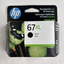 HP 67XL Black Ink Cartridge 3YM57AN Genuine OEM New In Box Exp. 8/2024