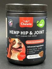 Chewia Hip & Joint Soft Chews for Dogs - Duck Flavor - 180 ct - 05/2026