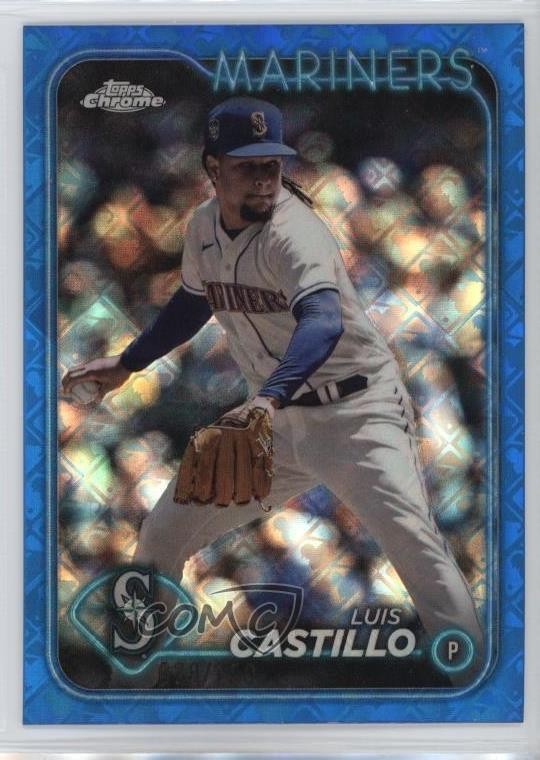 2024 Topps Chrome Logofractor Edition Blue Refractor 20/150 Luis Castillo 0e9r