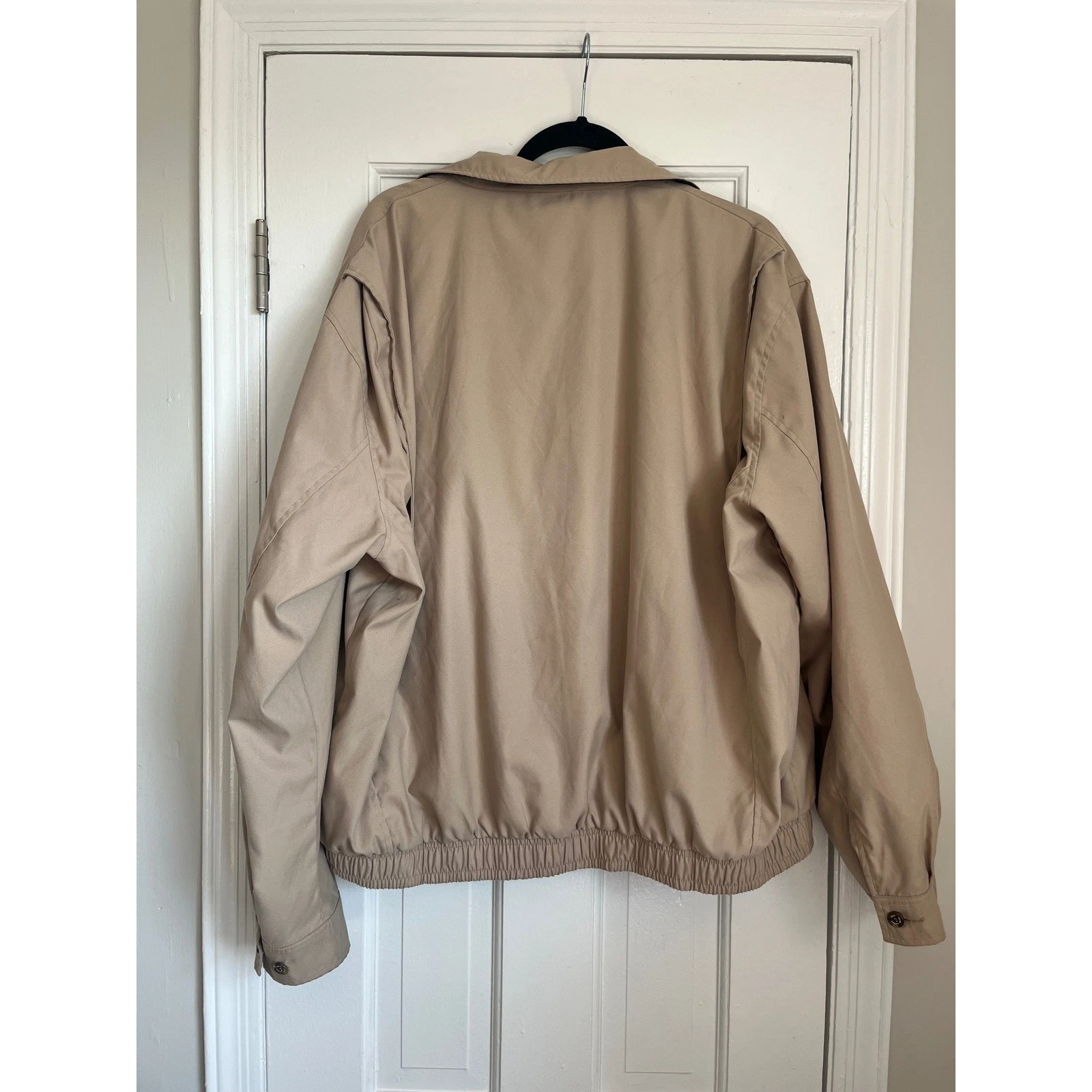Polo Ralph Lauren Mens XL Tan Beige Harrington Bi Swing Jacket Windbreaker Grid - product detail image 3