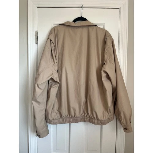 Polo Ralph Lauren Mens XL Tan Beige Harrington Bi Swing Jacket Windbreaker Grid image 3