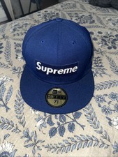 2009 supreme box logo hat new era blue 7 3/8