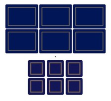 Pimpernel Classic Midnight Blue Placemats & Coasters - Set of 6