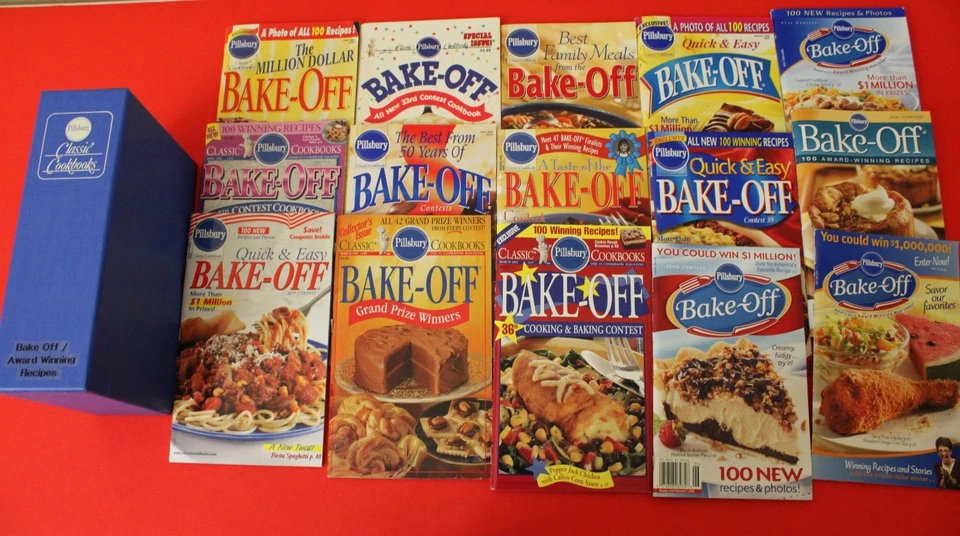 Pillsbury Cookbook Booklets AND a Hard to Find Slip Cover -Bake Off Winners - Image 1 of 4