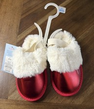 Cat and Jack Toddler Unisex Red Christmas Slippers Size large 10 NWT
