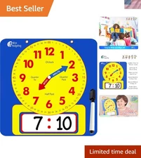 Interactive 10.7-Inch Magnetic Teaching Clock - Kids Dry Erase & Learning Tool