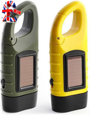 2-Pack LED Torch with Solar Power and Hand Crank - Super Bright Emergency Light 
