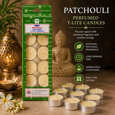 Satya Patchouli T-Lite Kerze 14 Gramm x 12 Stück