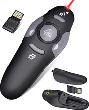 Wireless Presentation Clicker for PowerPoint Presentations, USB Dongle Gray