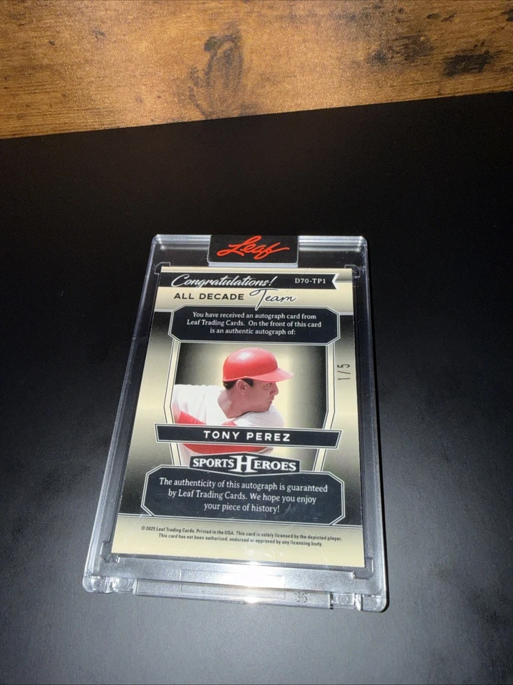 2024 Leaf Metal Sports Heroes Tony Pérez Auto 1/5 Foto 2 de 2