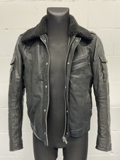 HUGO BOSS Lederjacke mit Lammfellkragen (LARRUS) S Büffel und Kalb LUXUS Bomber