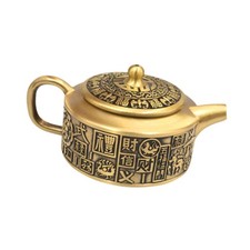 Teiera cinese piccola in ottone, bollitore decorativo per tavolo da ufficio