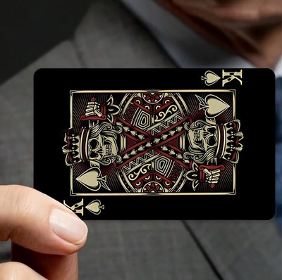 King Spades Gold Red Black Playing Card Credit Debit Skin Cover Sticker Chip 1PC