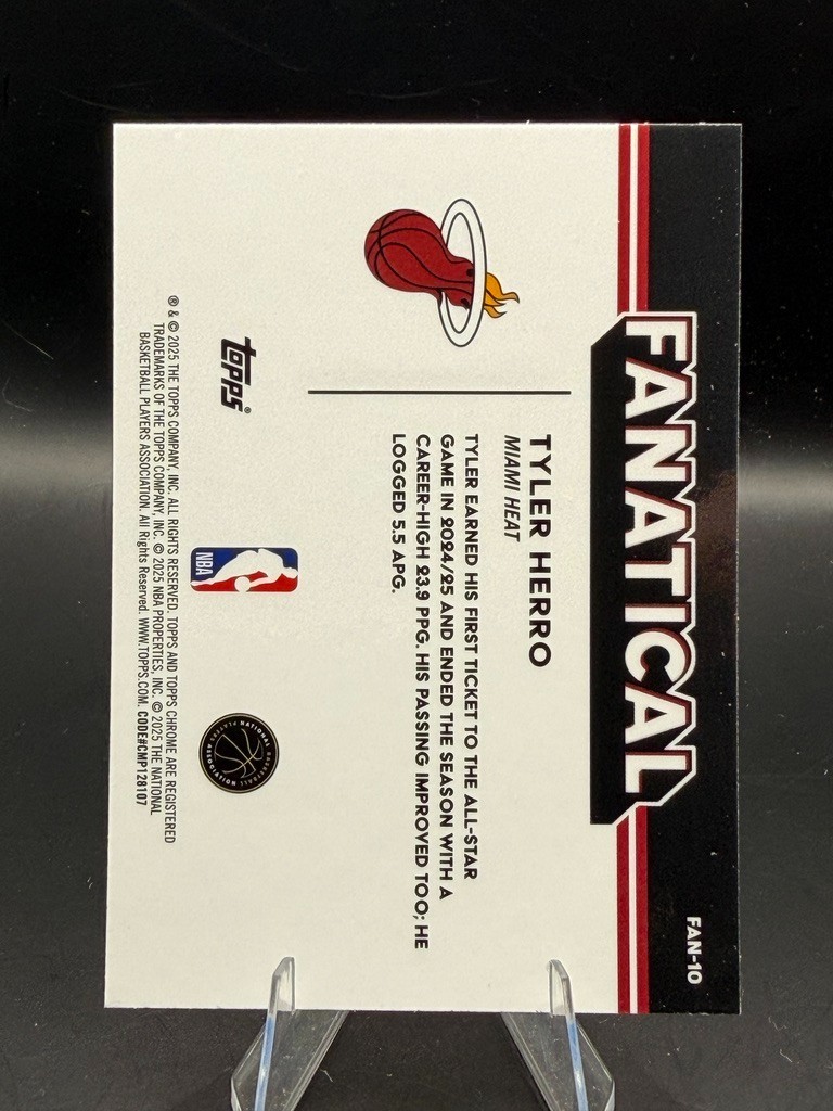 Tyler Herro 2025-26 Topps Chrome Fanatical SSP Case Hit #FAN-10