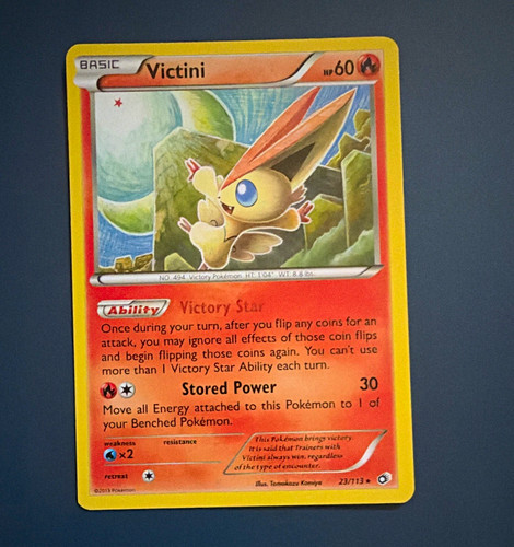 Pokemon TCG Victini 23/113 Legendary Treasures Holo Rare English Basic 60 HP